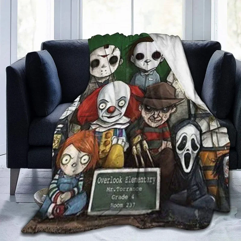 Horror Movie Chucky Doll Throw Luxury Fleece Blanket Bed Farmhouse Outdoor Living Room for All Season 150x220cm