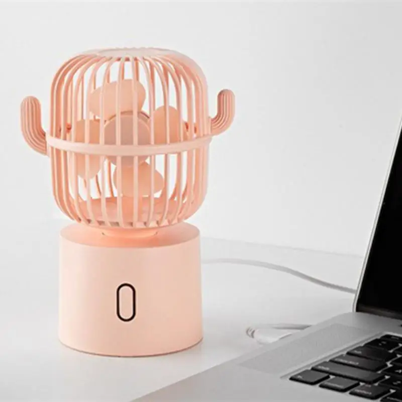 Usb Fan Creative Cactus Shape Super Long Endurance Energy Saving Low Noise Exquisite Air Cooler Desktop Small Fan