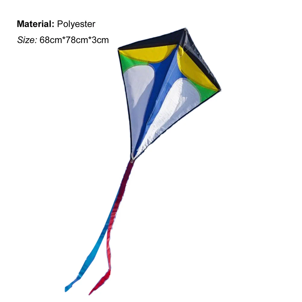 Diamond Shaped Kite with Long Tail Colorful Flight Kite Easy To Fly Primary Stunt Kite Enhance Coordination for Children Kids