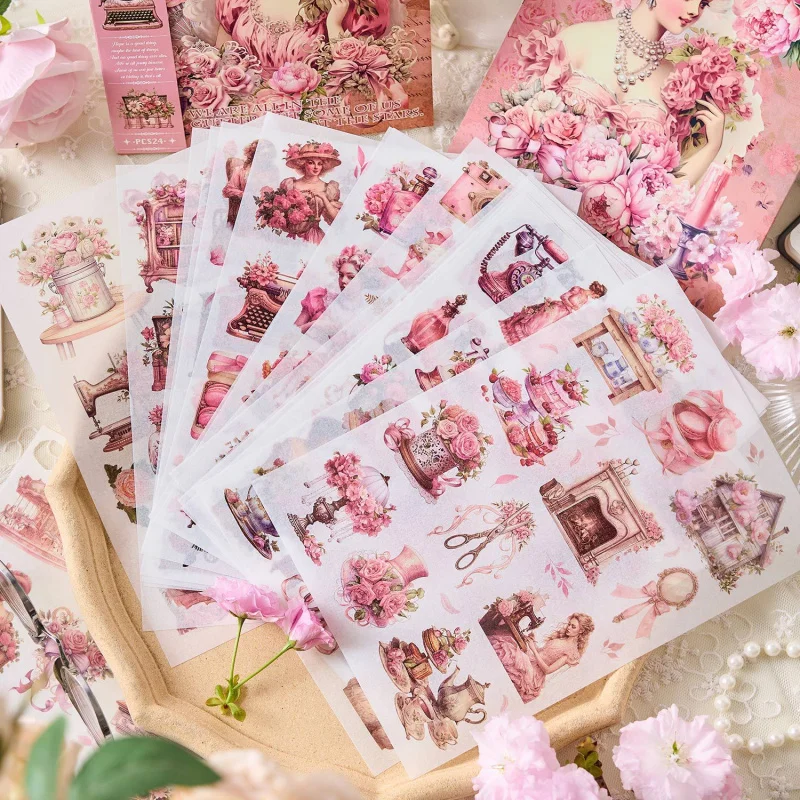 24 - مجموعة ملصقات فتاة عتيقة كبيرة الحجم، تتميز بتصميم ريترو - صور نسائية تحت عنوان #4