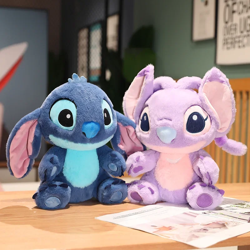 Disney Big Size Lilo & Stitch Plush Toys Cute Stuffed Movie Anime Stitch Angel Doll Soft Cartoon Cuddly Plushies Xmas Gifts Girl