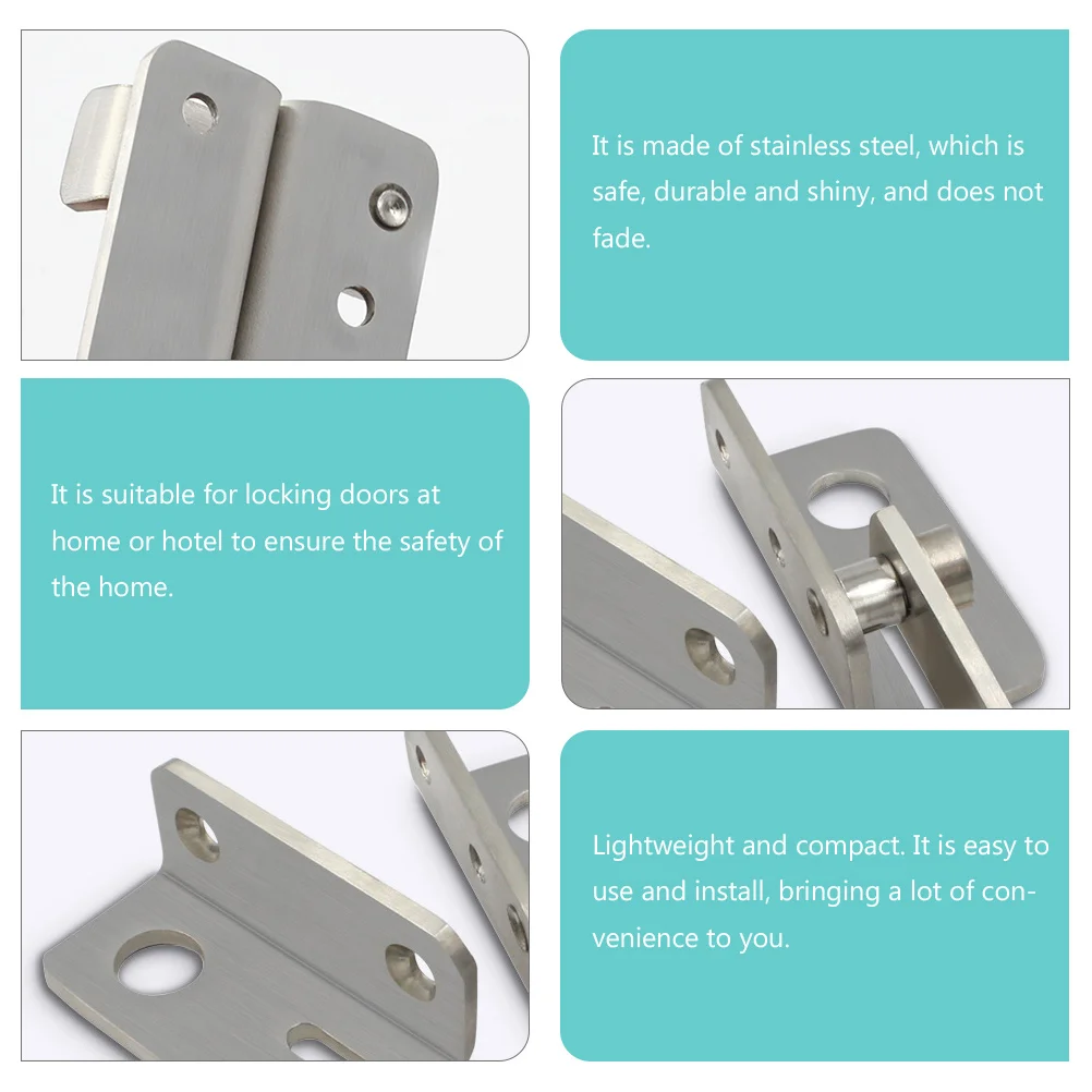 

Heavy Duty Stainless Steel Door Bolts Security Latch Locks For Home Hotel Durable Easy Install Solid Core Gate Sliding Door
