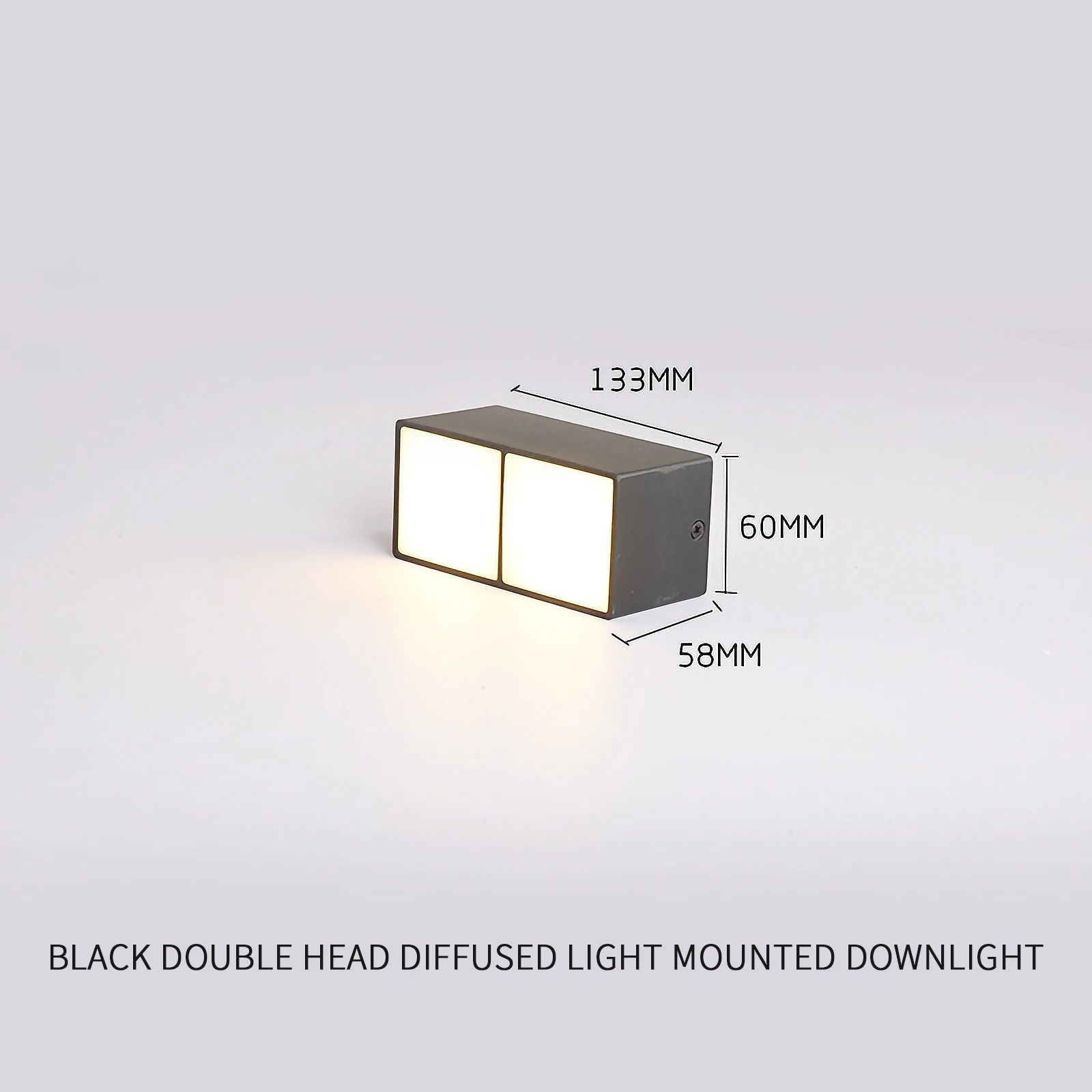 Hoge Helderheid Oppervlak Gemonteerde Led Plafond Spotlight Lampen Led Rechthoekige Dubbele Koppen Nordic Square 2X7W Downlight Voor Hotel