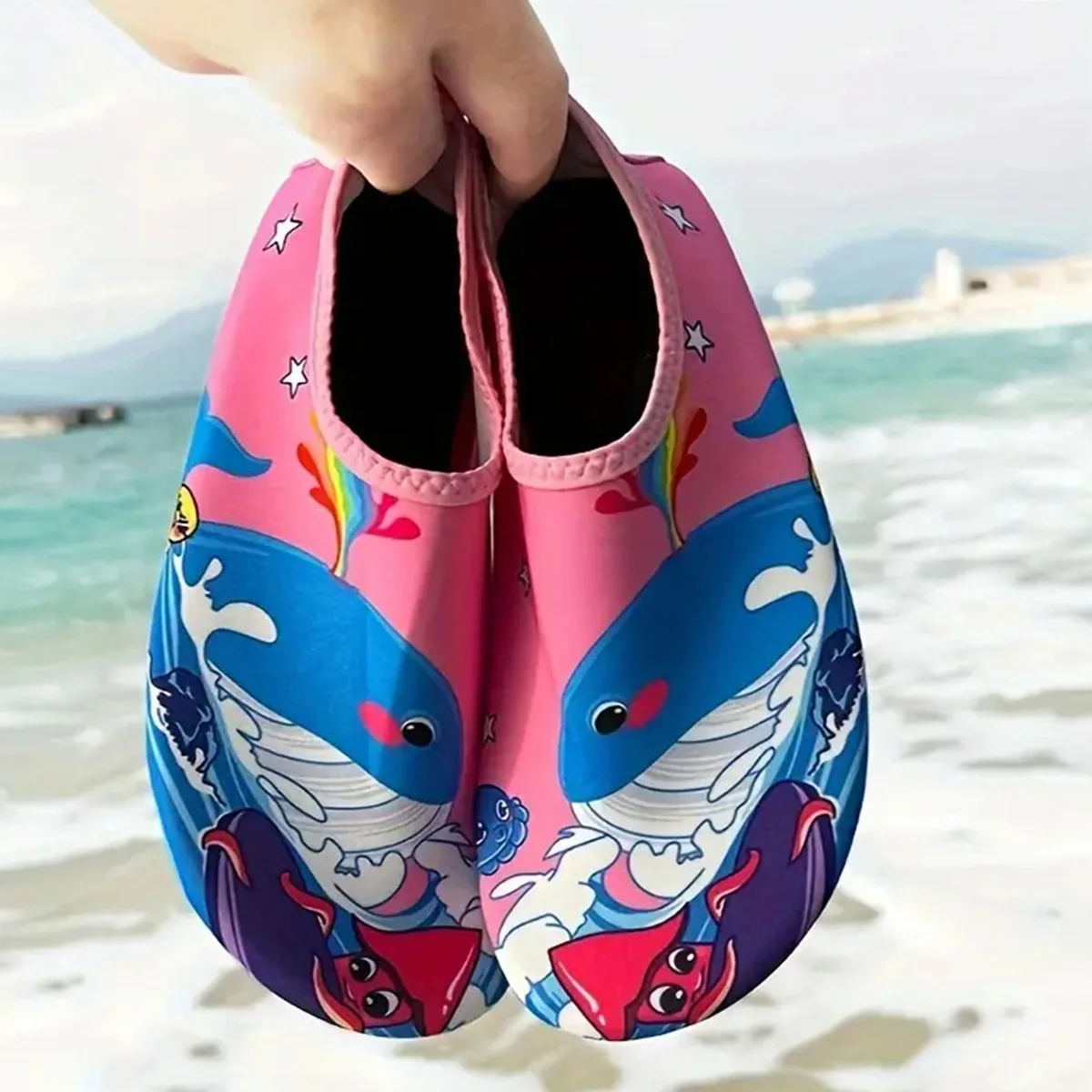 

1 Pair Breathable Lightweight Slip On Water Shoes Unisex Casual Non Slip Beach Aqua Socks For Pool Swimming Surfing Holiday