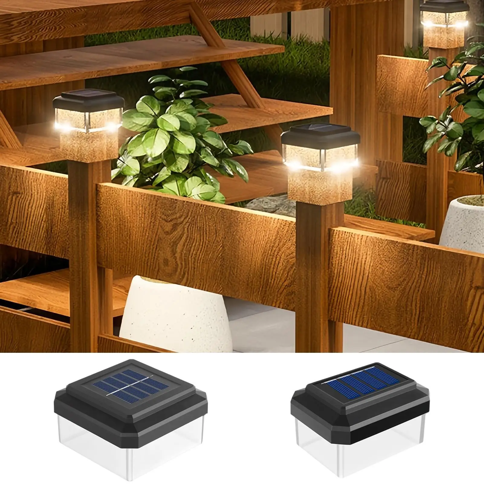 

Solar LED Pillar Light Post Caps Lights Waterproof Fence Post Lamp Outdoor for Garden Wooden Posts Lawn Patio Porch Yard Decor