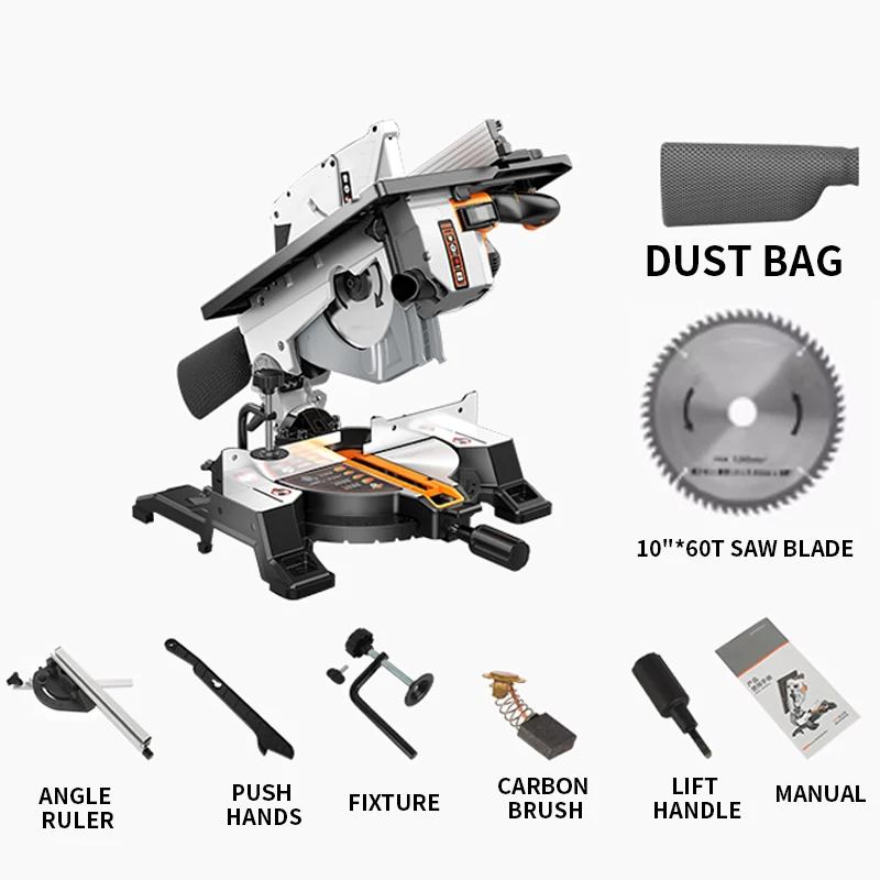 

10-inch Multi-functional Composite Saw – Perfect Woodworking Miter Saw with Table Panel Saw Capability