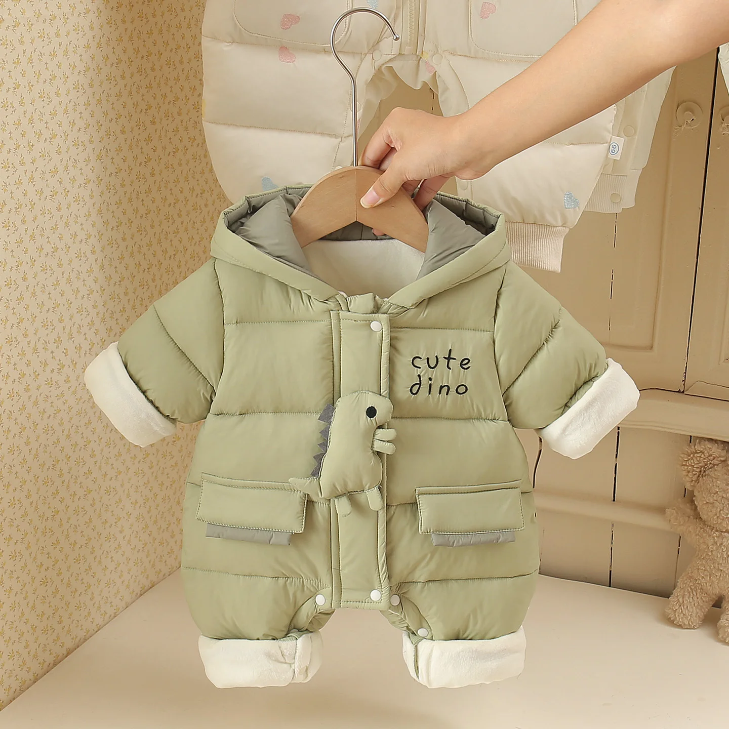

Thiened Cotton Baby Rer Suit Newborn Autumn Winter Clothes High Waist Long Pants No Bone Baby Rer for Small Age Babies