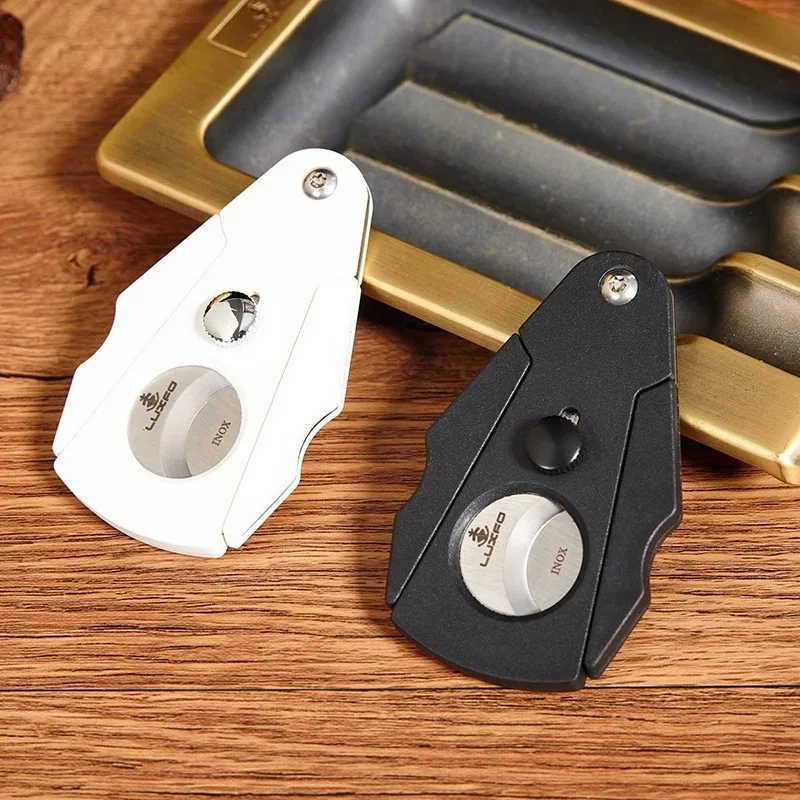 Black Cigar Cutter Knife Cigar Scissors Stainless Steel Double Blades Cigar Puncher Guillotine Smoking Accessories Men Gifts