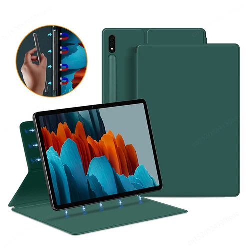 Funda magnética para tableta Samsung Galaxy Tab S8 S9 S10 Ultra 14,6 S7 Plus FE 12,4 11 pulgadas TB-X710 Funda con portalápices Funda Capa