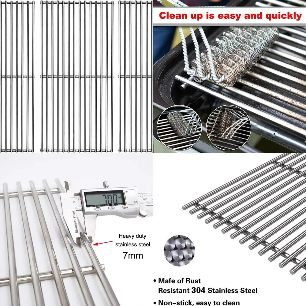 

Stainless Steel Cooking Grids Replacement Set of 3, 19.25 Wire Grills for Gas Grills, Compatible with Various Models