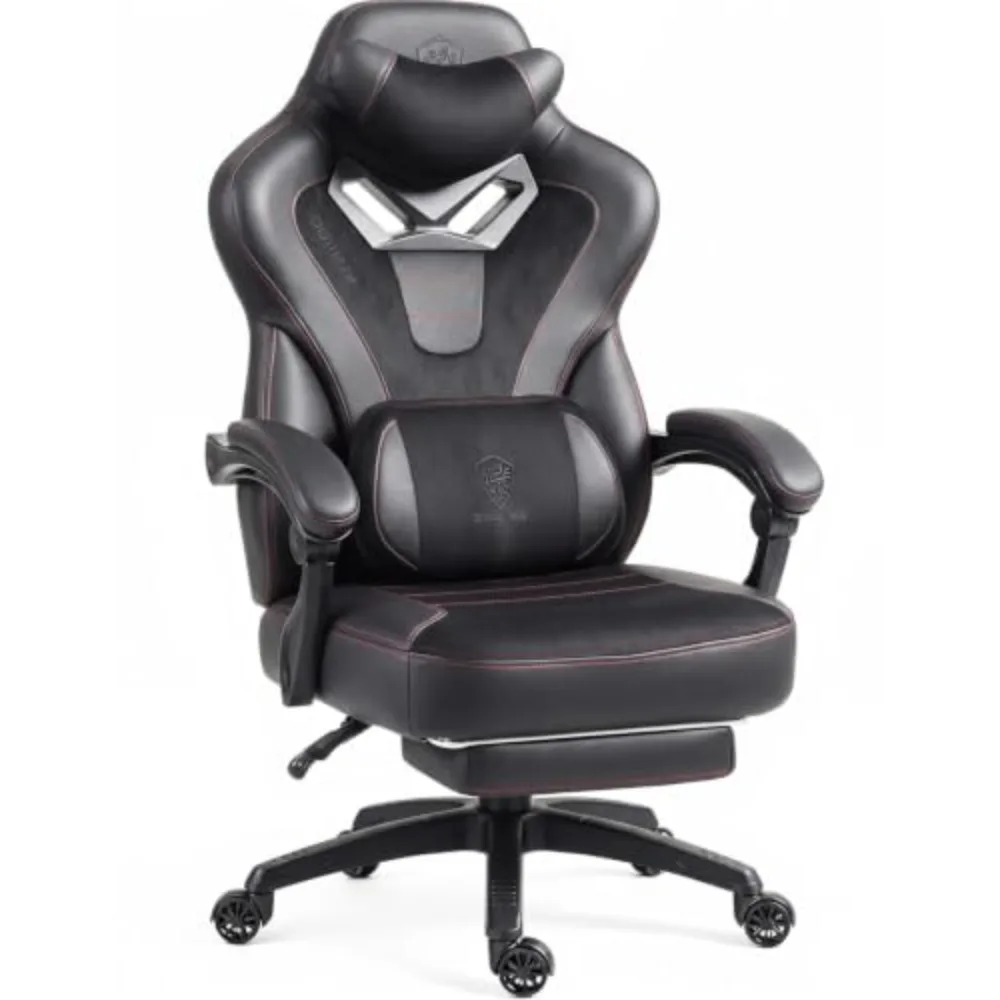 Big and Tall Gaming Chair for Adults with Footrest, Massage Lumbar | Ergonomic High back with Pocket Spring Cusion Wide