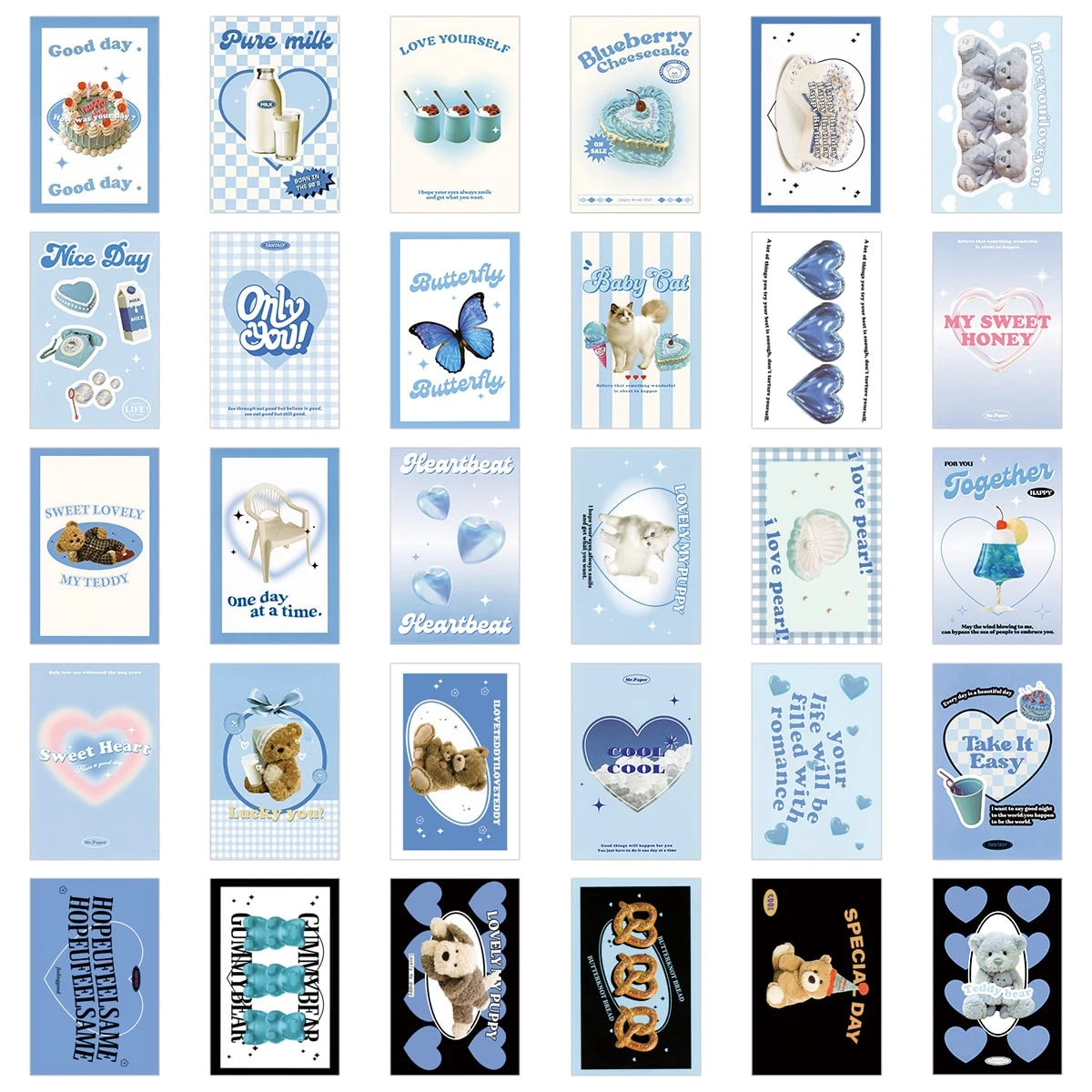 30-teiliges Raumdekor, Wandcollagen-Set, ästhetische Bilder, Poster für Raumästhetik, niedliche Schlafzimmer-Foto-Wandkunst-Dekoration für Teenager-Mädchen – Detail 10