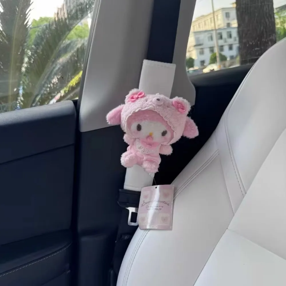 Anime Kuromi Cinnamoroll My Melody HelloKittys Plush Doll Car Seat Belt Cover Auto Interior Decoration Shoulder Protectors