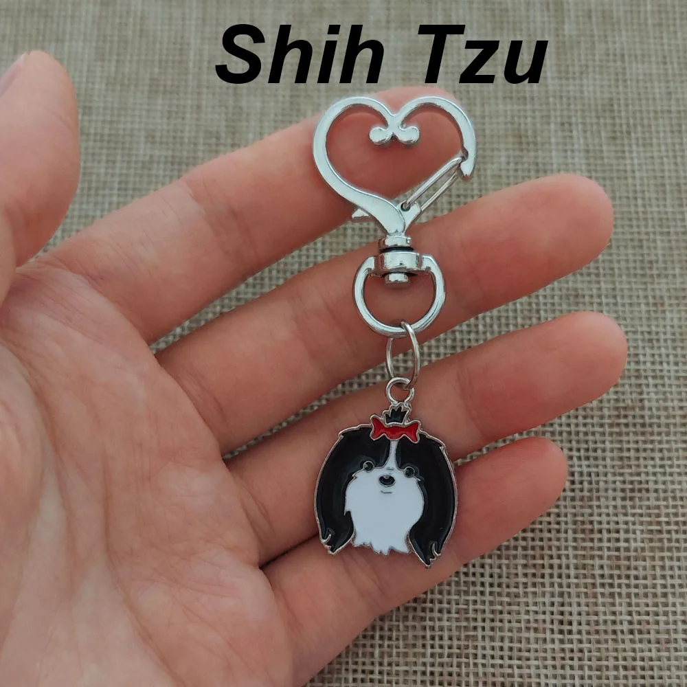 Akita Dog Keychain Animal Border Collie Great Dane Rotatable Key Ring Cute Funny Gift