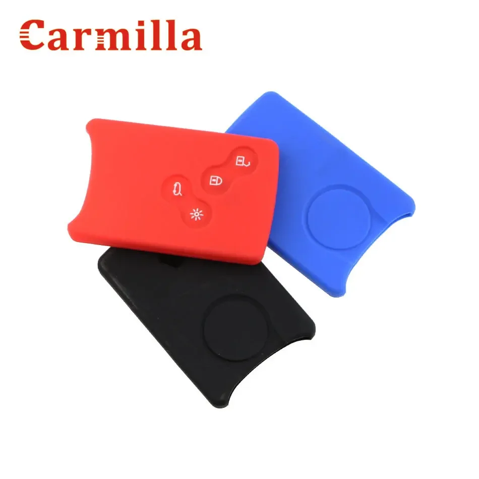 4 Buttons Silicone Rubber Car-Styling Key Cover Case Protector for Renault Clio Logan Megane 2 3 Koleos I Scenic Card