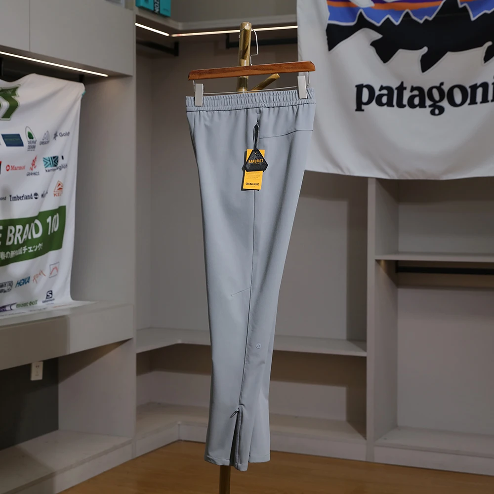 Spring Summer 3D Tailored Thin Outdoor Waterproof Breathable Soft  Casual Pants Men's Straight Leg Polyester Nylon