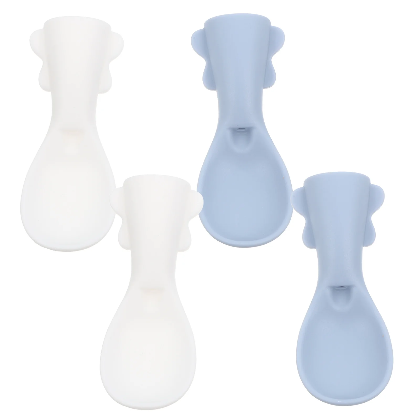 4Pcs Silicone Baby Food Pouch Spoons Infant Feeding Supplies Squeeze Pouch Attachments Portable Baby Feeding Spoons Toddler