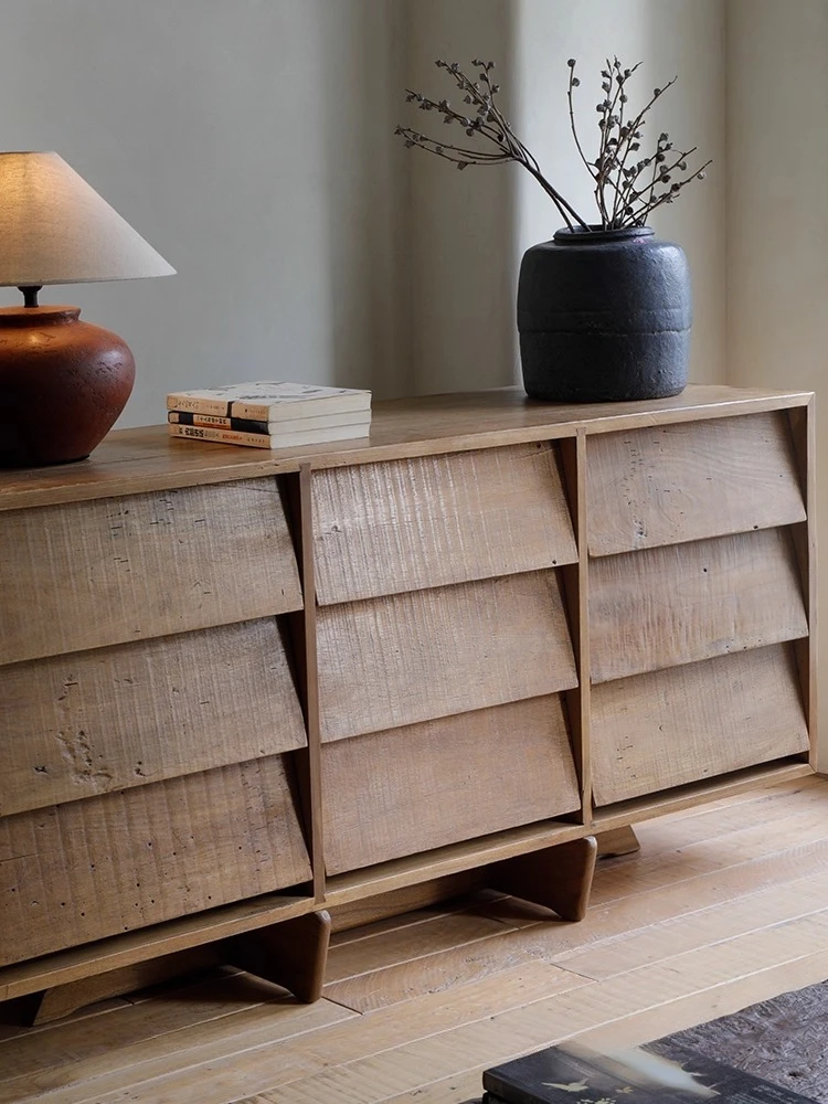 خزانة من الخشب الصلب ذات تسعة دلاء، وخزانة تخزين الرياح على الطراز الياباني، وخزانة جانبية معقدة في العصور الوسطى #2