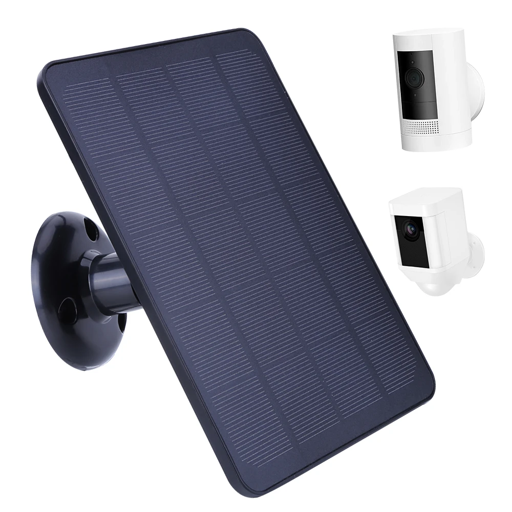 

4W 5V Solar Cell Panel Adjustable Wall Mount Bracket Solar Panel Kit with 9.8FT Charging Cable for Ring Stick Up&Spotlight Cam