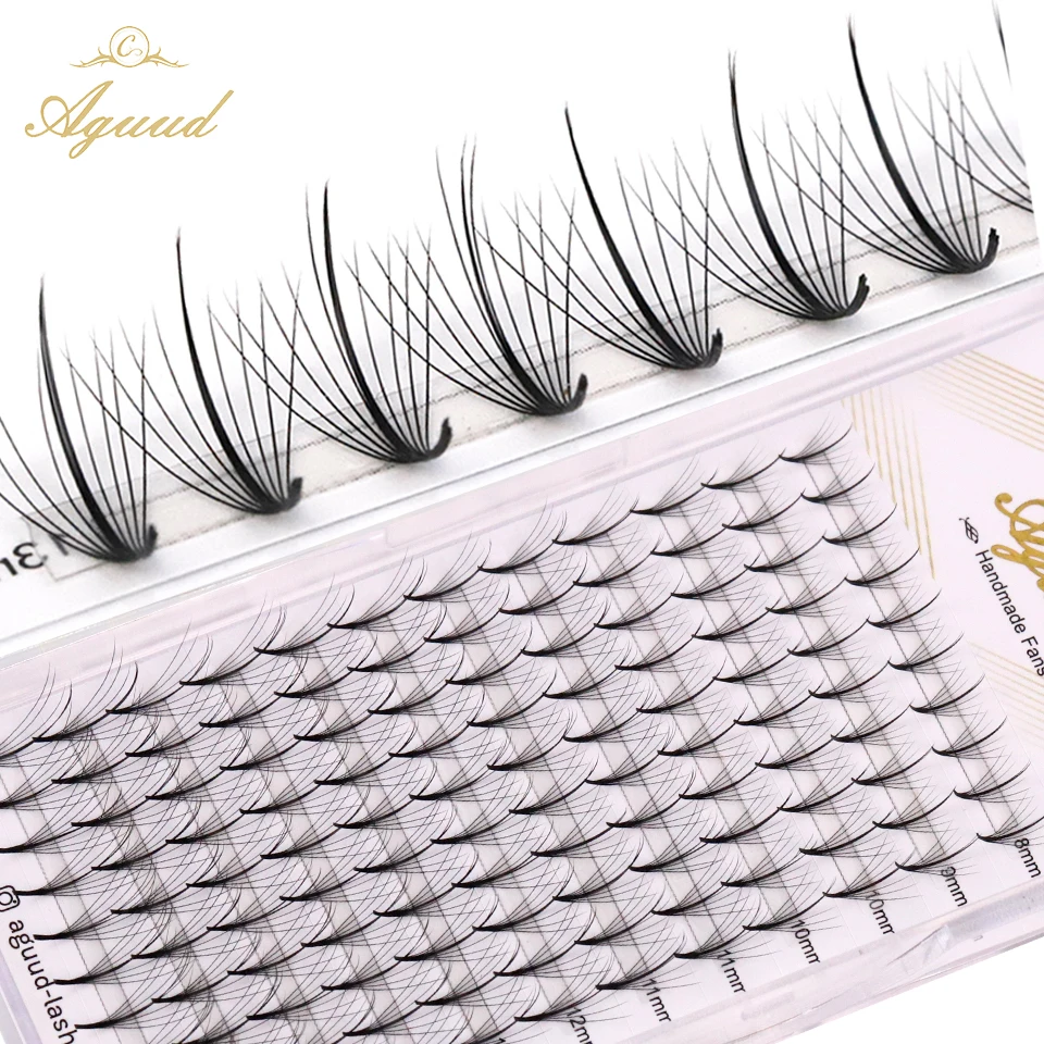 AGUUD 3D 5D 7D 9D 11D 13D 15D Wispy Premade Lash Russian Volume Eyelash Extension Faux Mink Pointy Base Hybrid Fan Lashes Wispy