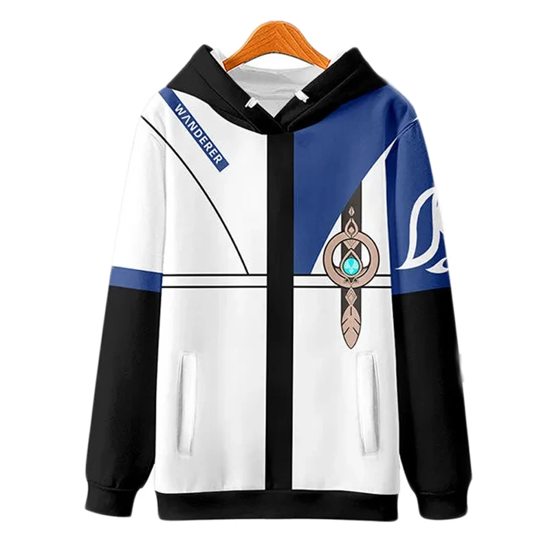 

Loose Game Genshin Impact Wanderer Cosplay Coat Scaramouche Kunikuzushi Unisex Zipper Jacket Balladeer Hoodies Pullover Teenage