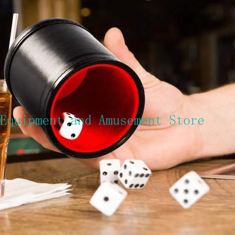 Y1UC PU Dices couro Copa Dices entretenimento Shake Container Most Dices Game Bar Party Table Board Dices Game Part