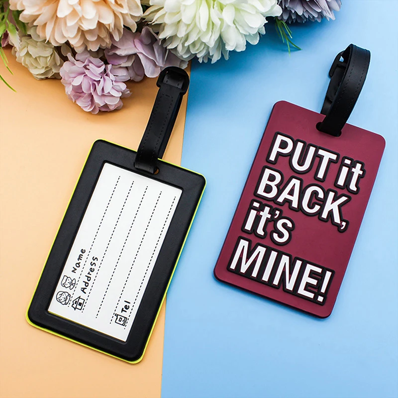 1Pc Bag Travel Accessories Creative Letter Luggage English Tags Suitcase Silicon Portable Travel Label