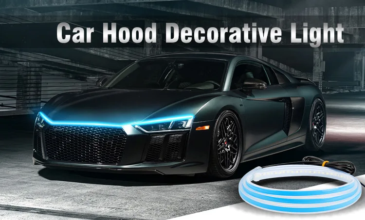 

Modified Symphony cover ambient light runs through daytime running light head cover led car super bright light guide strip