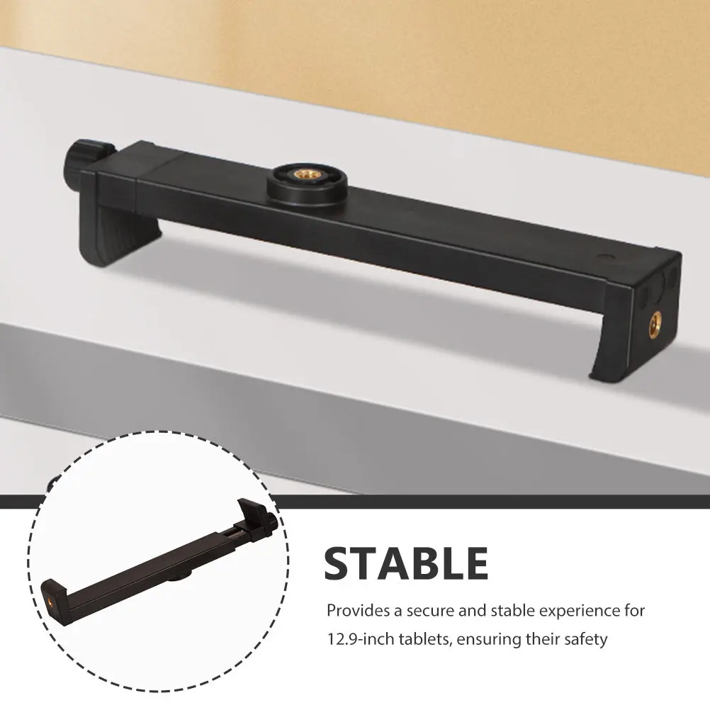 Tablet Tripod Mount Holder Clamp for 12.9 Inch Tablet Durable ABS Iron Secure Clip for Video Reading Working Tripod Mount
