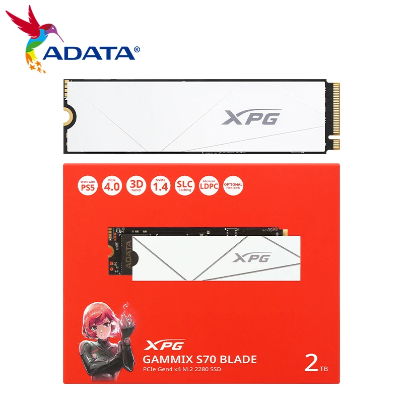 Imagem -02 - Ssd Interno Gammix Adata-xpg para Desktop Gaming S70 Blade Pcie Gen4 x4 M.2 2280 Solid State Drive 2tb Nvme 1.4 Ssd Slc Cache