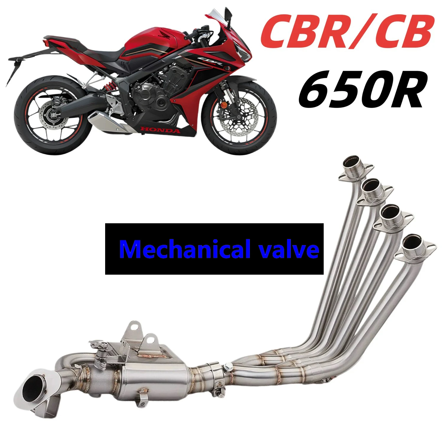 

Motorcycle Exhaust Front Link Pipe Escape Full System valves to control sound fits original muffler For CBR650F CBR650 CB650F