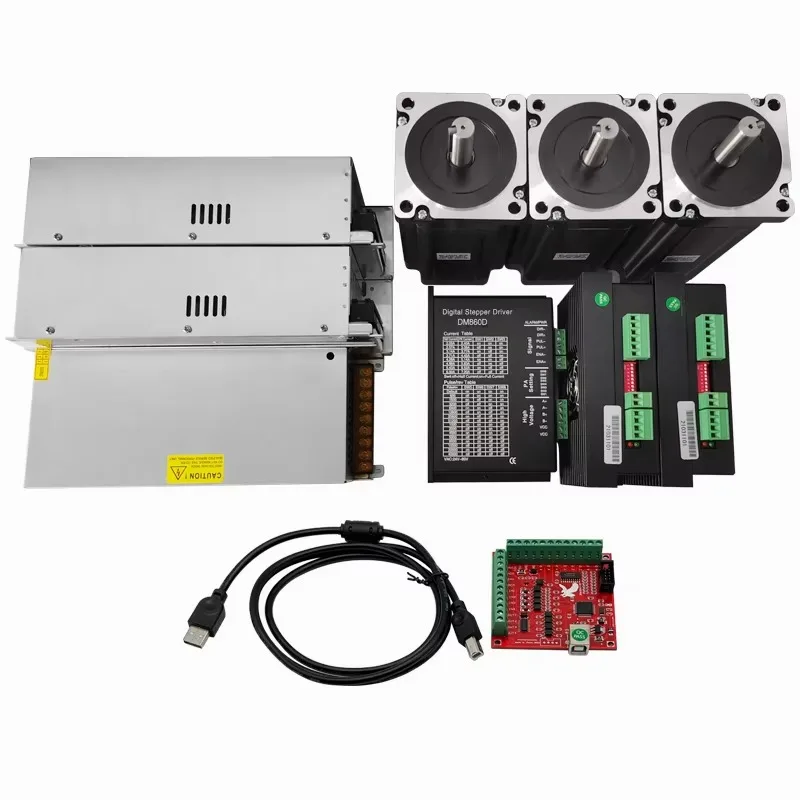 

Hybrid 12N.m 3 Axis CNC Kit Nema 34 Stepper Motor and Stepper Motor Driver for CNC Machine