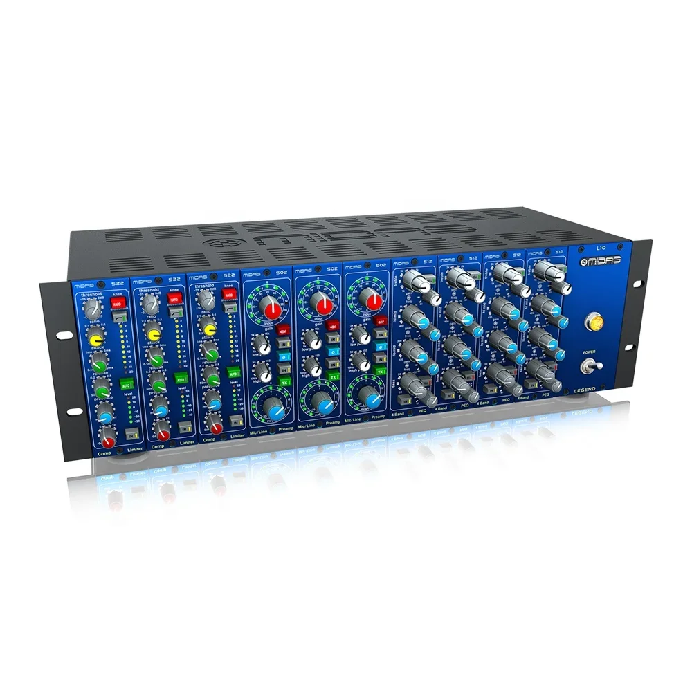 إطار رف Midas Legend L10 Por Cabinet ذو 10 فتحات لوحدة سلسلة 500 مع مصدر طاقة عالمي