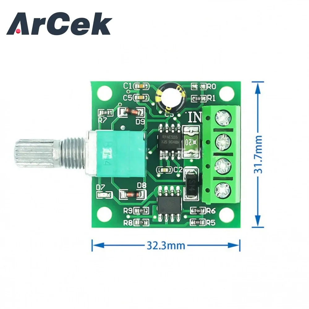 DC 1.8V 3V 5V 6V 12V 2A PWM Motor Speed Controller Low Voltage Motor Speed Controller PWM 0-100% Adjustable Drive Module