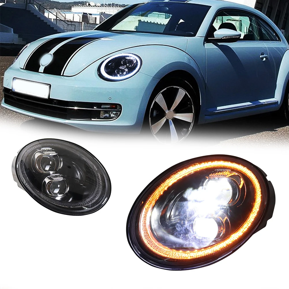LED HeadLights For VW Beetle 2006-2012 To New Style Full Led DRL Car Head Lamp Assembly Signal Accessories Modified Lamp