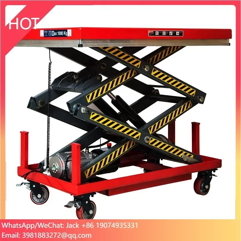 2TON Wheeled Remote Controlled Hydraulic Lift Table With CE Certificate For Flexible Constructions
