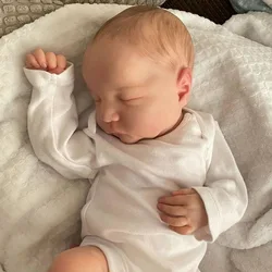 43cm Levi Lifelike Reborn Baby Doll Handmade 3D Painted Skin Full Body Silicone Vinyl Body Bebe Newborn Finished Doll Gift