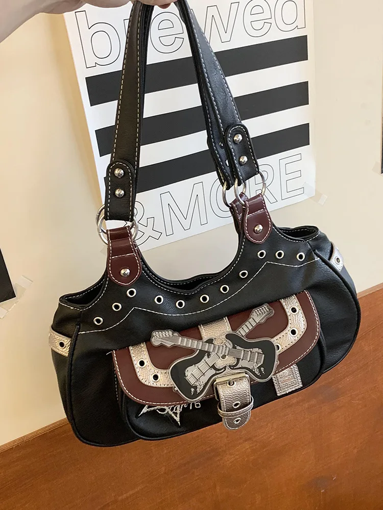 Sacs à bandoulière avec حروف étoiles كول، Punk Y2k، أكياس القوطية Harajuku، أربعة أربعة خارج استهتيك ديكونتراكت، أكياس noirs #4