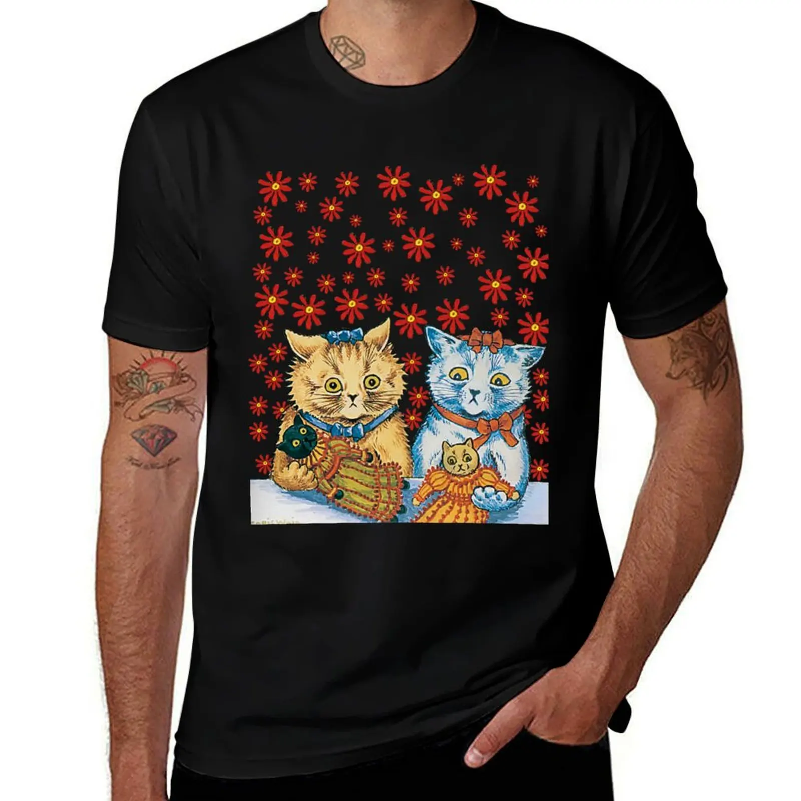 

- casual shirts graphic shirts t t T-Shirt graphic men man mens Louis shirts Wain T-Shirt dolls Cats with for man t