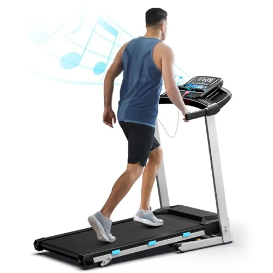 

Folding Treadmill with Incline for Home Small 350 lb Capacity 3.0HP Quiet Foldable Treadmill with Pulse Sensor and Bluetooth Sp
