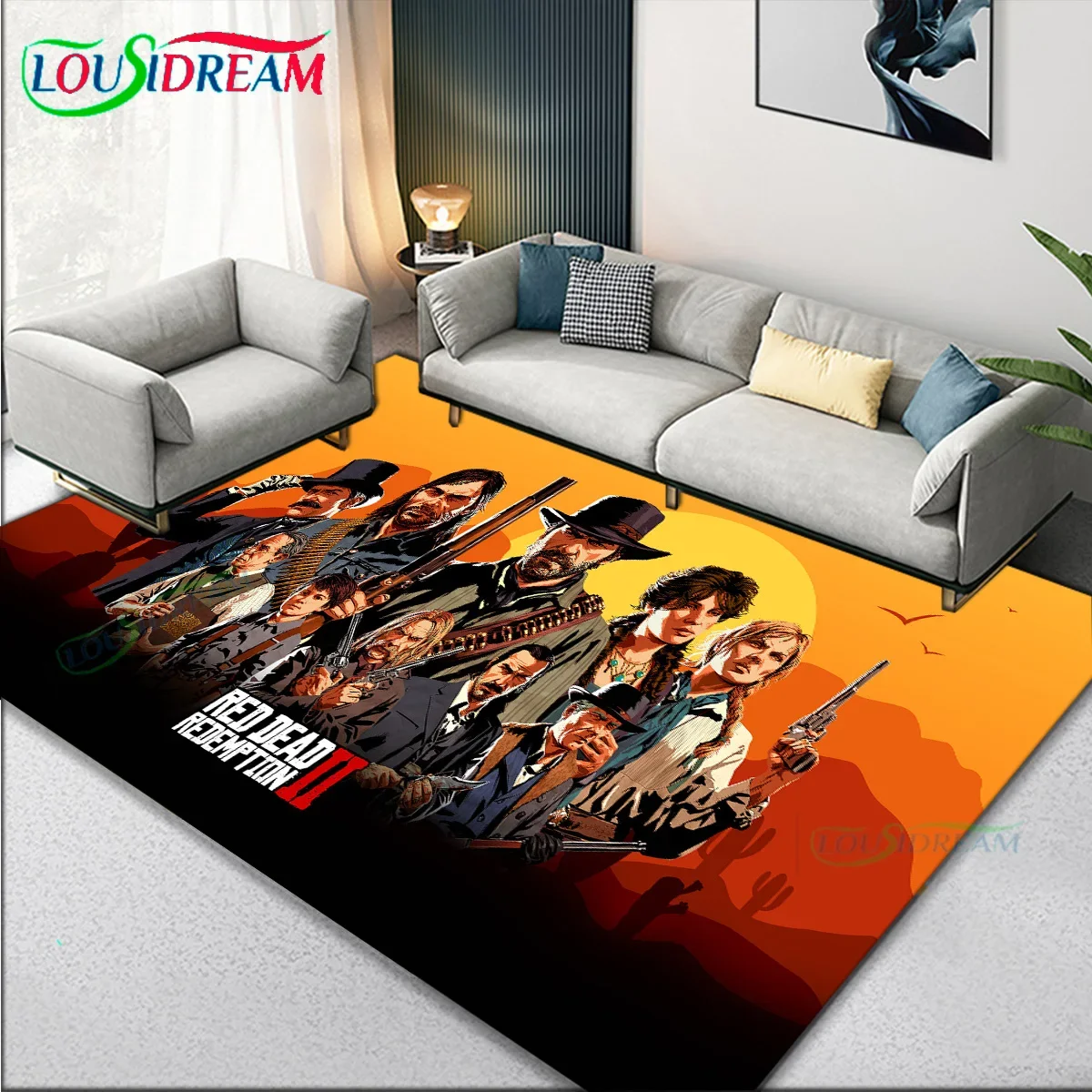 Game Room Red Dead Redemption 2 carpet large area rug for home entrance living room bedroom decor playing room floor mat decor