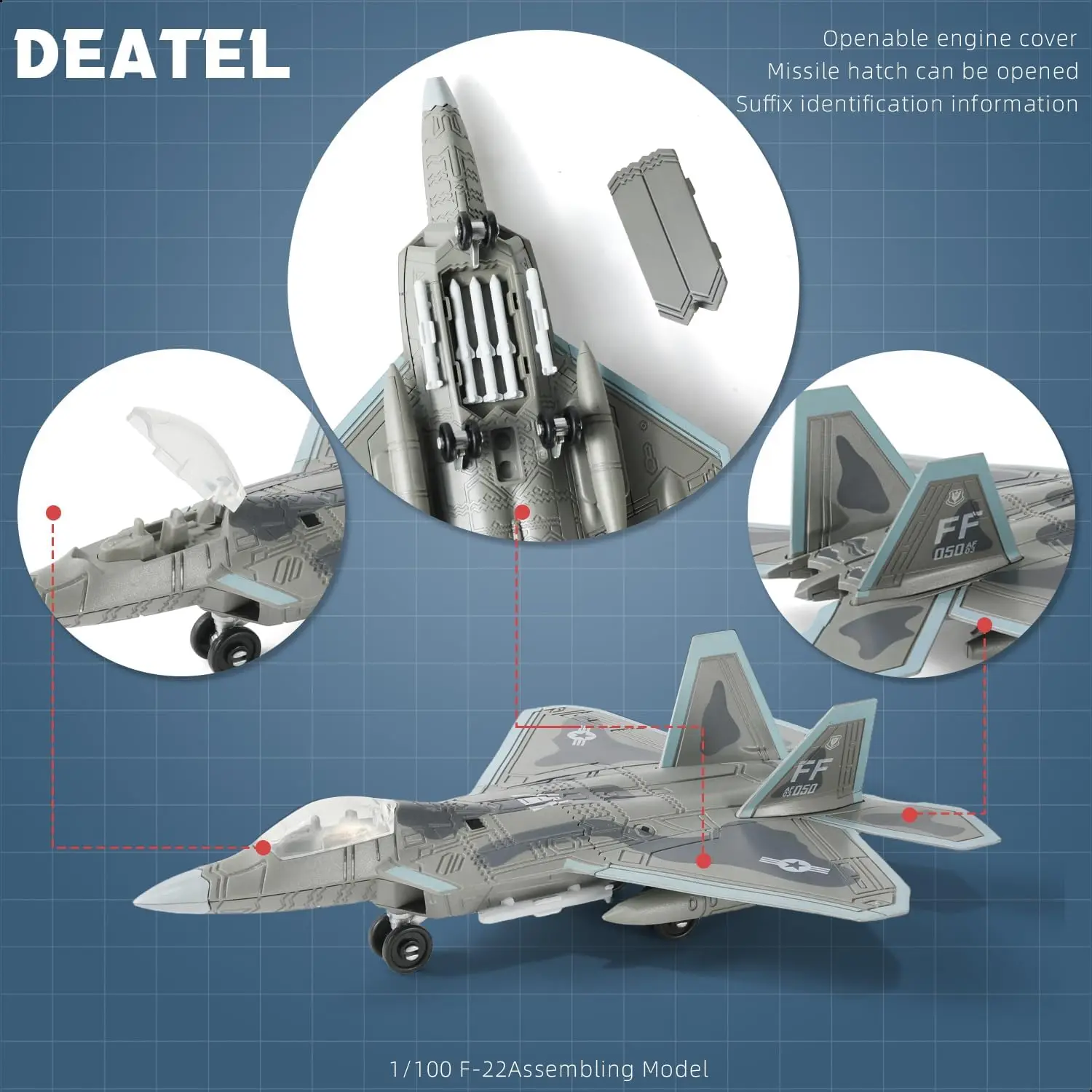 F-22 Toy Fighter 1:100 Scale Assembled Abs Plastic Airplane Model With Stand Home Display Collection Creative Gifts Toy