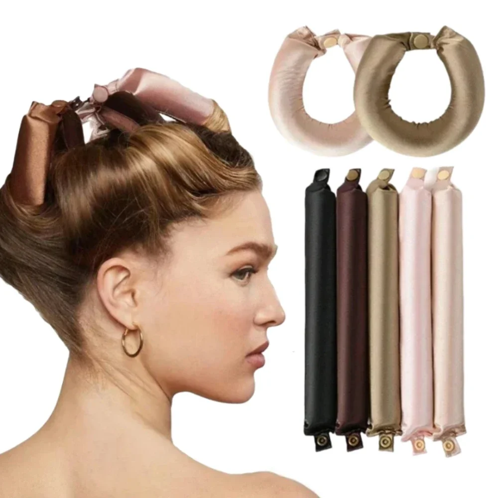 Heatless Curling Rod Stirnband Satin Lockenwickler Keine Hitze Lockenwickler Lazy Curls Weiche Lockenwickler Schlafen Flexi Rods Styling-Tools