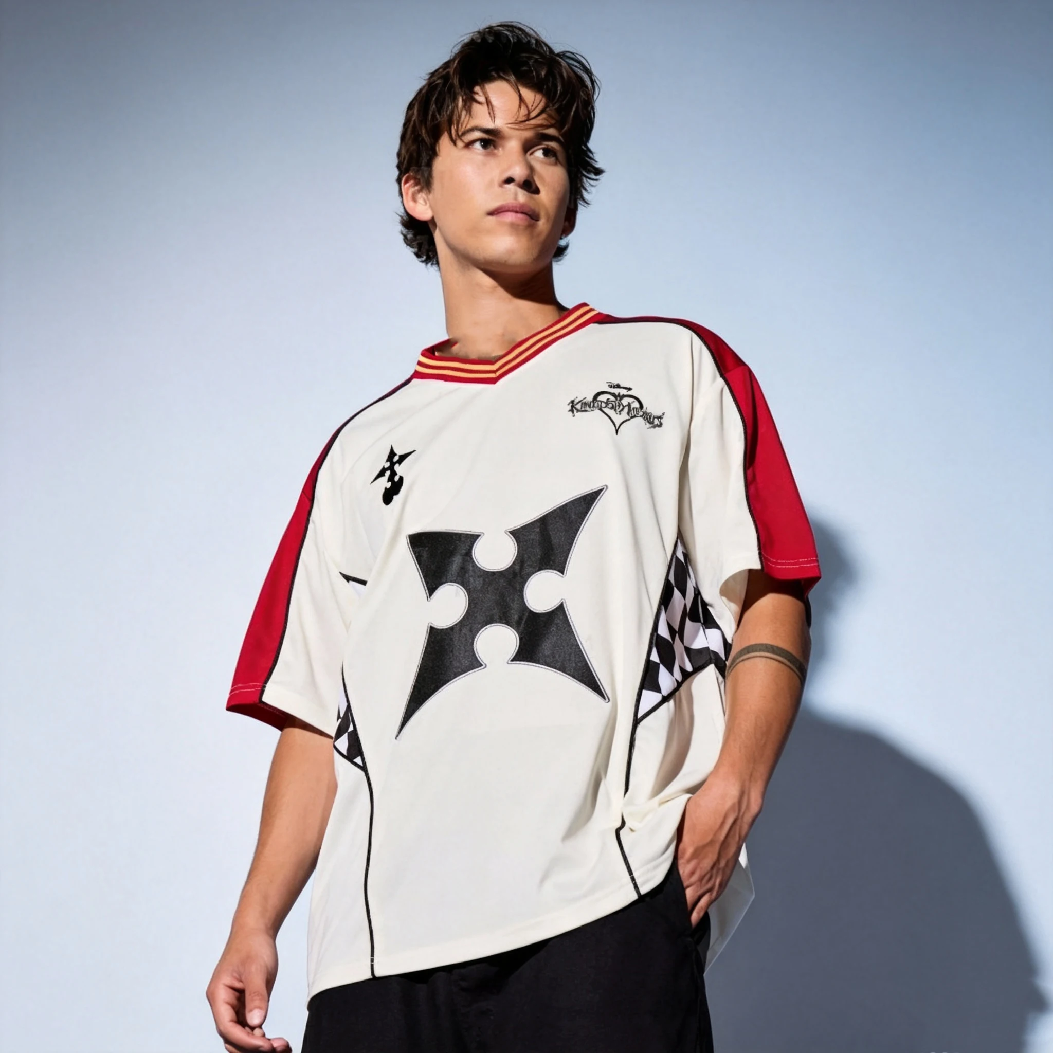 2026 Kingdom Hearts: Unmanned Symbol Schachbrett 3D-gedruckter Fußballanzug Schnelltrocknendes Familien-Kurzarm-T-Shirt Atmungsaktiv – Detail 3