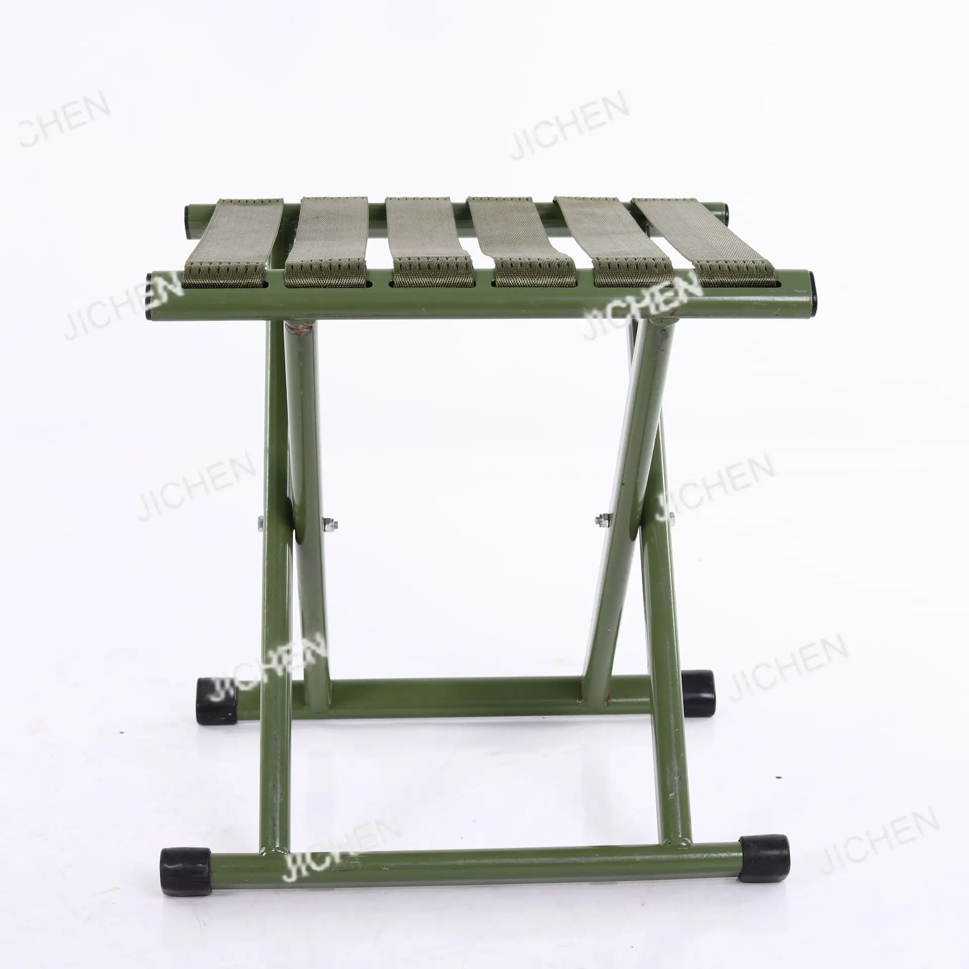 Small metal folding outdoor camping fishing stool round tube chair