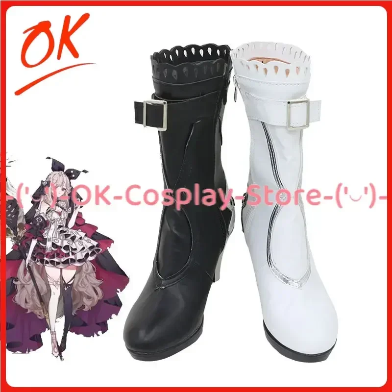 [Customized] Vtuber Virtual Reimu Endou Cosplay Shoes Anime Roleplay Prop Halloween Carnival Party PU Leather Boots