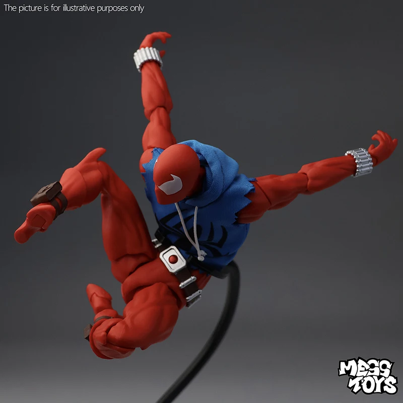 

Mess Toys Scarlet Spider Man Action Figure Genuine Handmade Collectible Articulated Ornament Toy Anime Fans Holiday Gift
