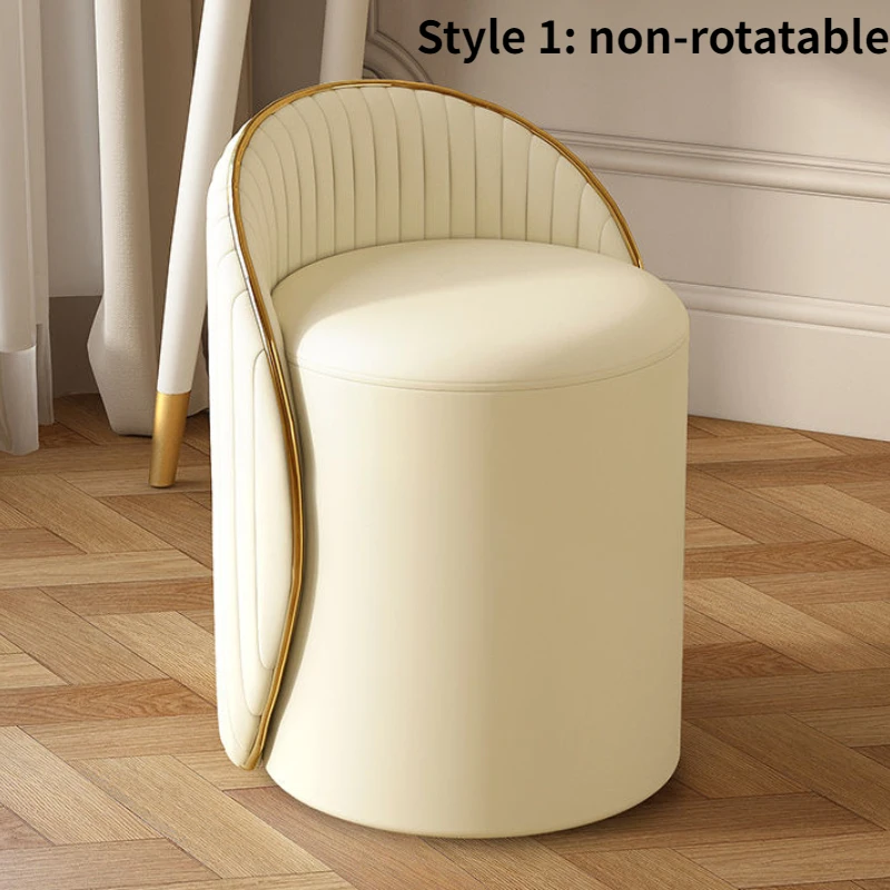 Draaibare Kruk Dressing Kruk Stoel Ins Slaapkamer Lederen Kruk Luxe Minimalistische Rugleuning Kaptafel Kruk Huishouden Kruk