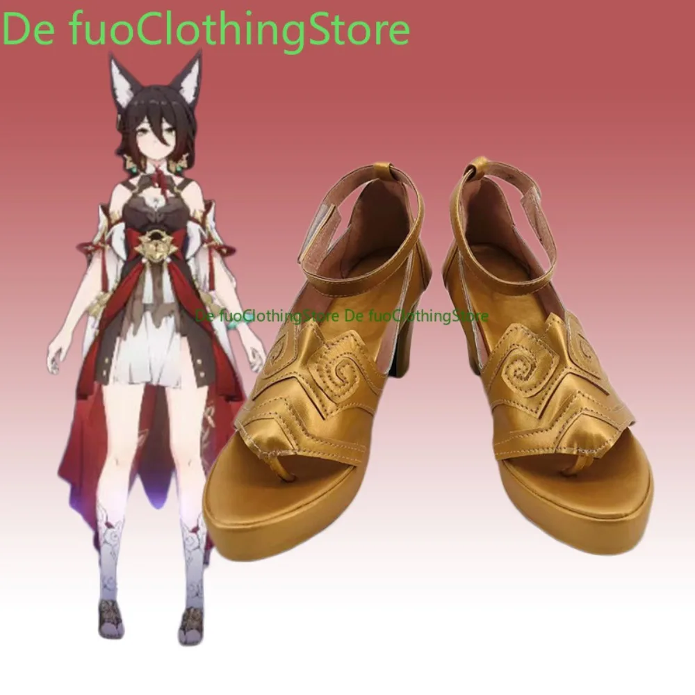 Defuo honkai: star rail tingyun cosplay sapatos anime botas de convenção anime jogo rpg sapatos e botas festa de halloween