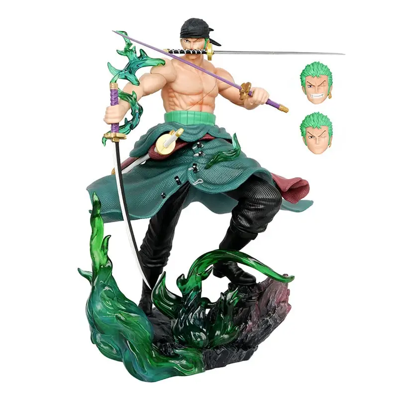 

31cm Anime One Piece Roronoa Zoro Figure GK Emperor Deputy Three Headed Statue Pvc Action Figurine Collection Model Toy Gift